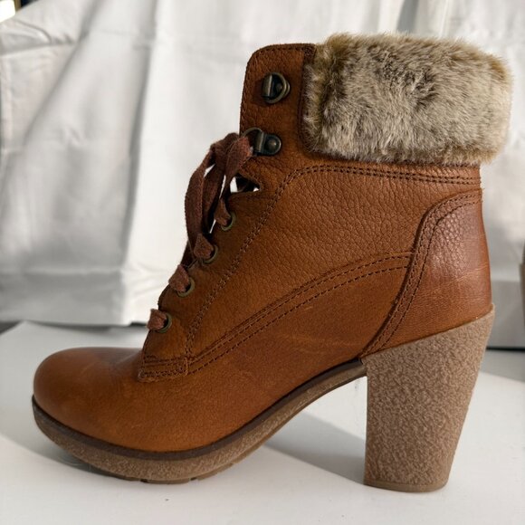 Pajar Canada Tan Leather Faux Fur Ankle Boots | Women’s 6.5–7 (EUR 37) - Picture 2 of 14